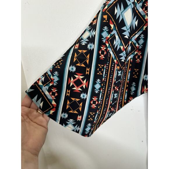 LulaRoe Size Medium Open Cardigan Aztec Southwestern Tribal Open Cardigan Water - Picture 5 of 6